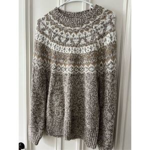 NWT Loft beige gold and cream colored Fair Island swester L